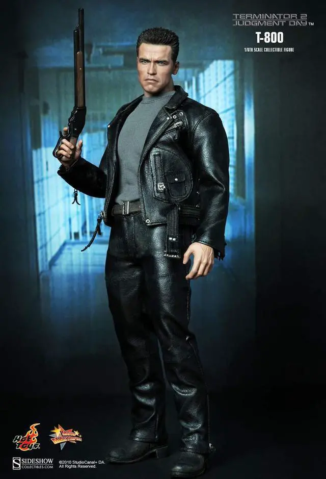 Alt view image 4 of 6 - terminator 2 judgement day hot toys movie masterpiece 1/6 scale collectible figure t800 arnold schwarzenegger