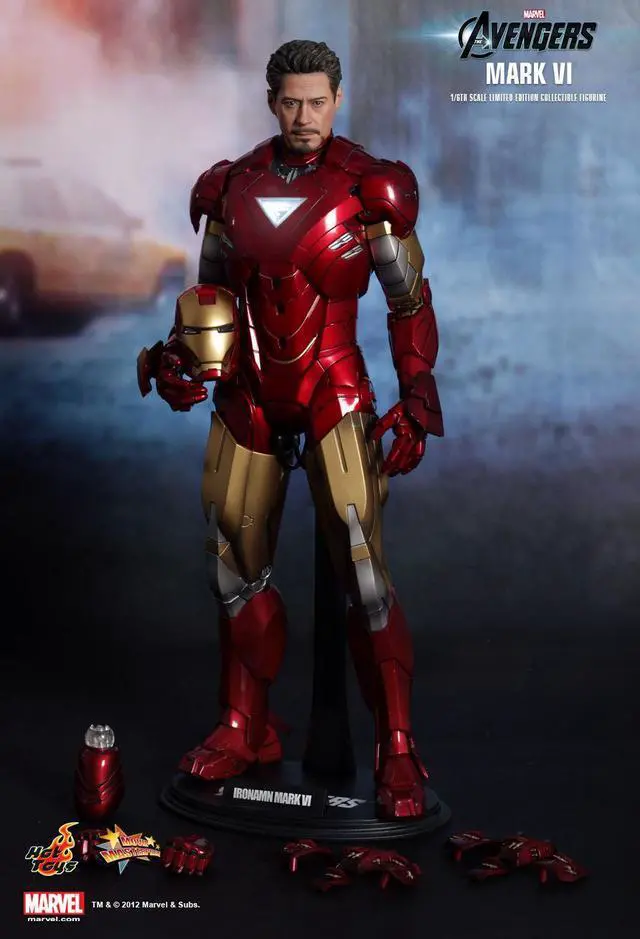 Alt view image 3 of 6 - Hot Toys IRON MAN MK VI AVENGERS Limited Edition 1/6 12" Mint Sealed