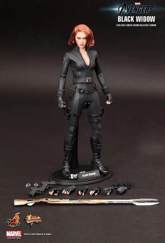 Alt view image 7 of 10 - Black Widow The Avengers Movie Masterpiece Sixth Scale Hot Toys Action Figure