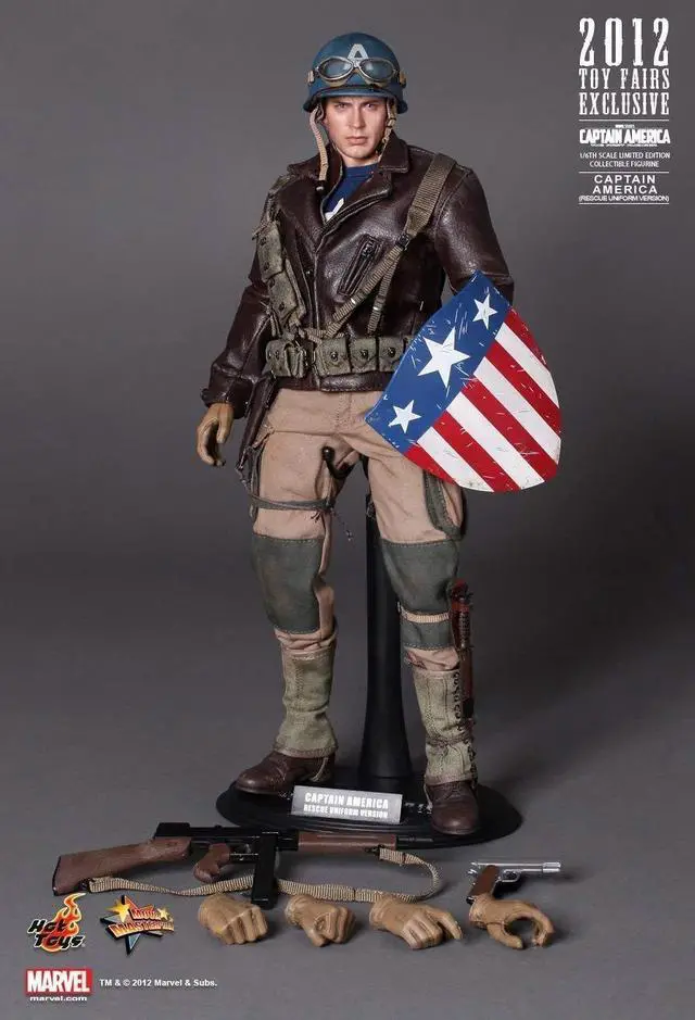 Alt view image 2 of 5 - Figure Hot Toys MMS180 - Marvel Comics - Captain America : The First Avenger - Captain America Rescue Uniform Version