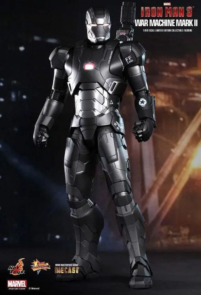 Alt view image 13 of 15 - War Machine Mark II Iron Man 3 Movie Masterpiece Sixth Scale Hot Toys Figure