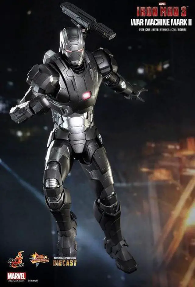Alt view image 14 of 15 - War Machine Mark II Iron Man 3 Movie Masterpiece Sixth Scale Hot Toys Figure