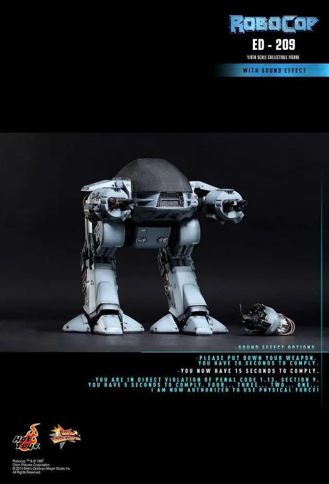 Alt view image 5 of 6 - hot toys robocop mms 1:6 scale ed209 figure