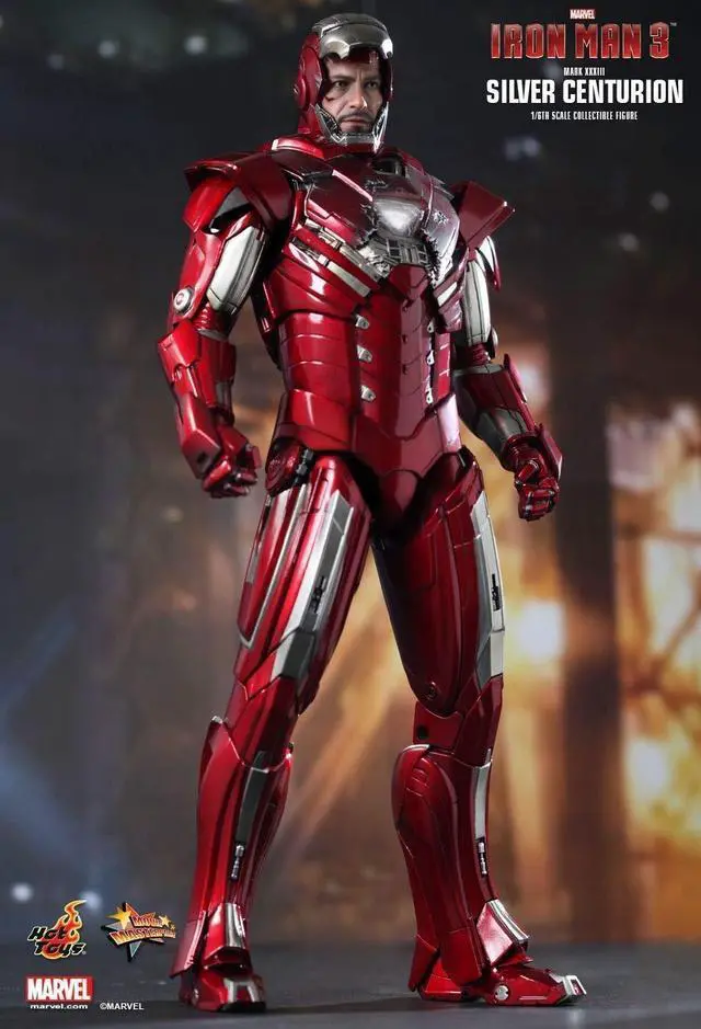 Alt view image 5 of 6 - Figure Hot Toys MMS213 - Marvel Comics - Iron Man 3 - Iron Man Silver Centurion Mark 33 Standard Version