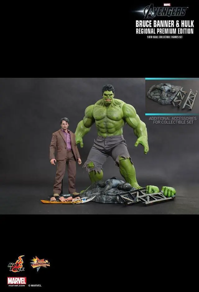 Alt view image 2 of 4 - Figure Hot Toys MMS230 - Marvel Comics - The Avengers - Bruce Banner And Hulk
