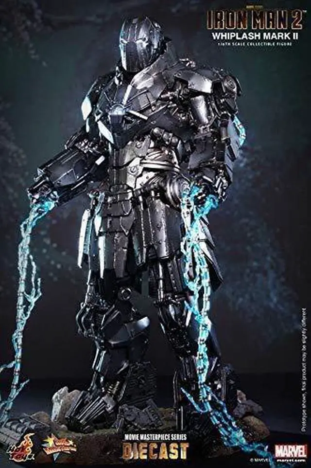 Alt view image 11 of 12 - Whiplash Mark II Iron Man 2 Movie Masterpiece Series Diecast 1/6 Scale Figure