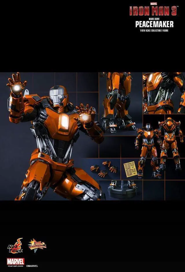 Alt view image 7 of 8 - hot toys movie master pieceiron man 3: mark 36xxxvi peacemaker