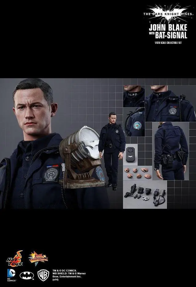 Alt view image 2 of 5 - Figure Hot Toys MMS274 - DC Comics - The Dark Knight Rises - John Blake With Bat-Signal
