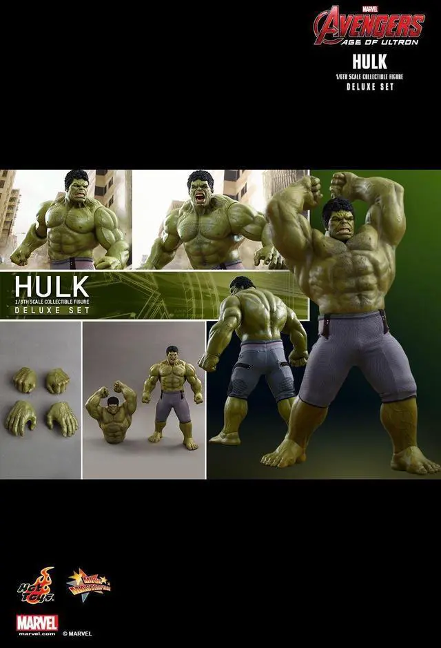 Alt view image 7 of 10 - Marvel Avengers Age of Ultron 16 Collectible Figure Hulk Deluxe Set by Hot Toys