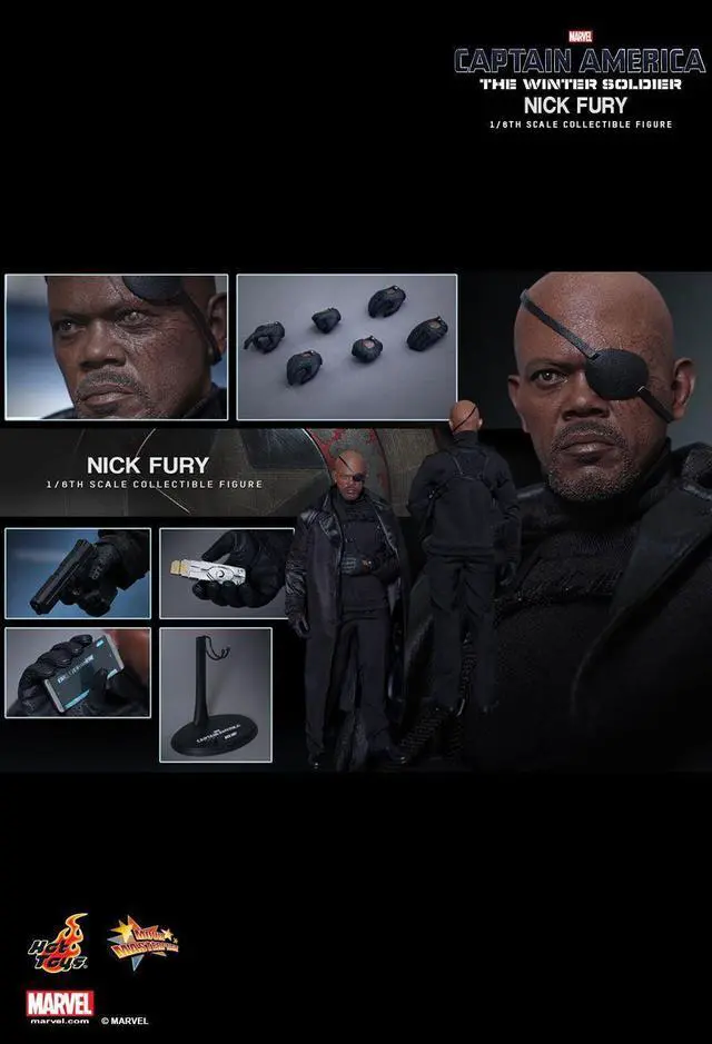 Alt view image 3 of 6 - hot toys ht902541 1:6 scale nick fury director of s.h.i.e.l.d. figure