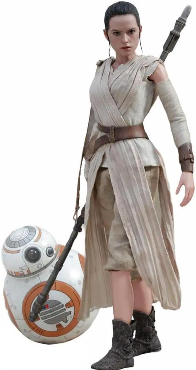 Alt view image 2 of 6 - star wars movie masterpiece 1/6 scale fully poseable figure the force awakens rey & bb8 set