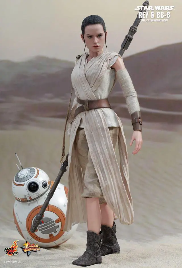 Alt view image 5 of 6 - star wars movie masterpiece 1/6 scale fully poseable figure the force awakens rey & bb8 set