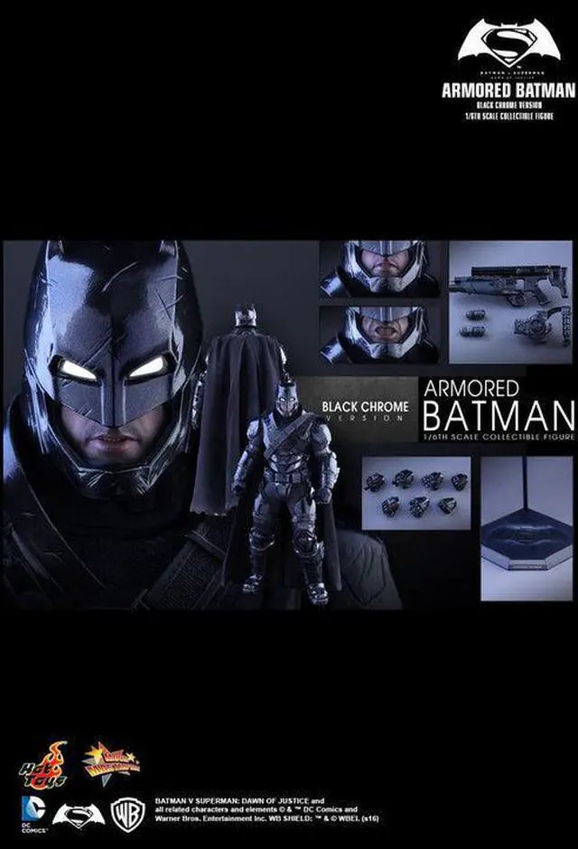 Alt view image 2 of 5 - Figure Hot Toys MMS356 - DC Comics - Batman Vs Superman : Dawn Of Justice - Armored Batman Black Chrome Version