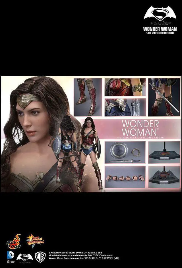 Alt view image 3 of 6 - movie masterpiece batman vs superman justice wonder woman 1/6 scale action figure by hot toys
