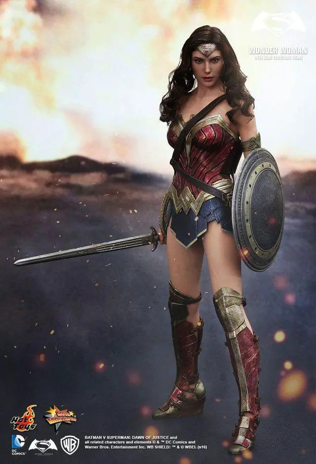 Alt view image 5 of 6 - movie masterpiece batman vs superman justice wonder woman 1/6 scale action figure by hot toys