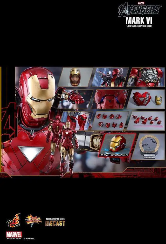 Alt view image 2 of 5 - Figure Hot Toys MMS378D17 - Marvel Comics - The Avengers - Iron Man Mark 6 Deluxe Version