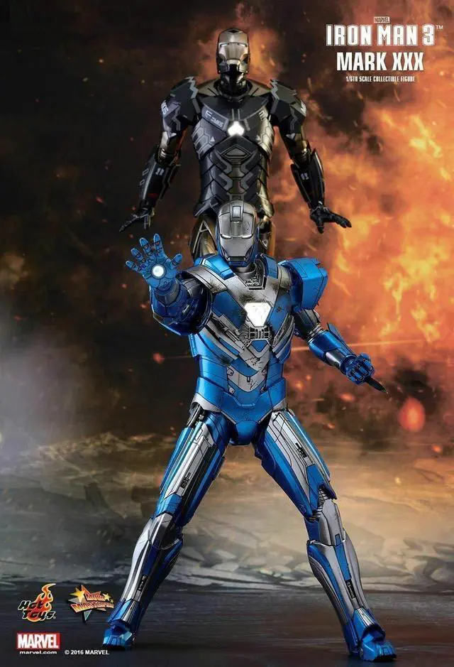 Alt view image 4 of 5 - Figure Hot Toys MMS391 - Marvel Comics - Iron Man 3 - Iron Man Blue Steel Mark 30