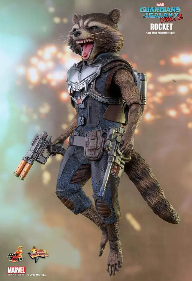Alt view image 4 of 5 - Figure Hot Toys MMS410 - Marvel Comics - Guardians Of The Galaxy Vol. 2 - Rocket Standard Version