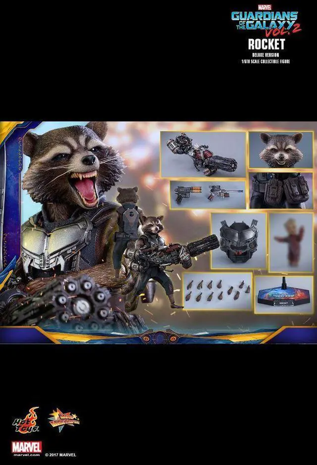 Alt view image 2 of 5 - Figure Hot Toys MMS411 - Marvel Comics - Guardians Of The Galaxy Vol. 2 - Rocket Deluxe Version