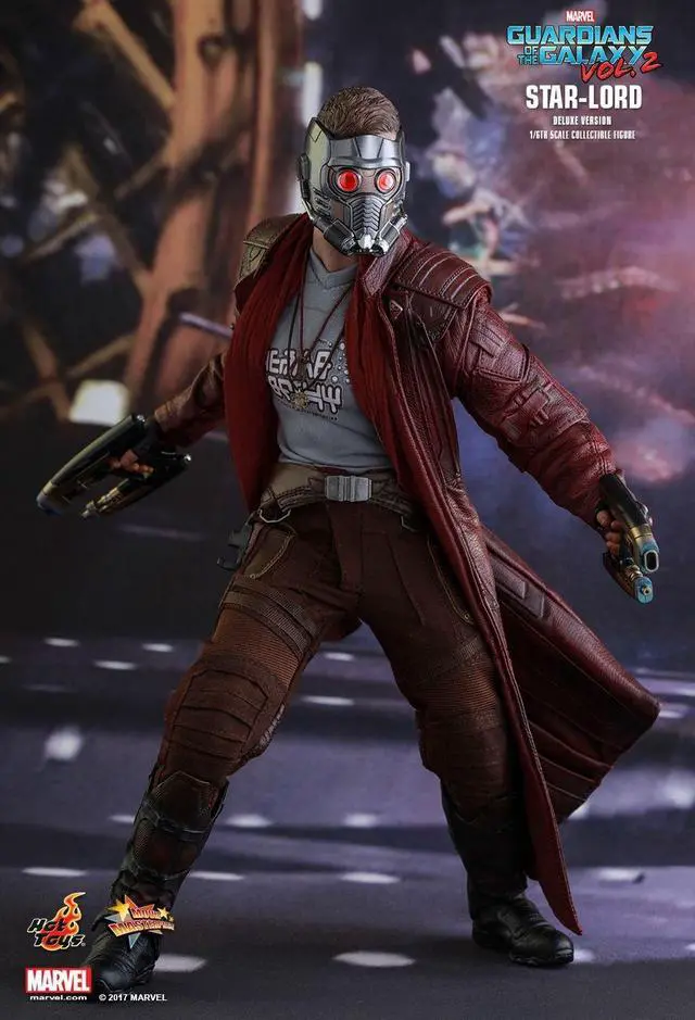 Alt view image 3 of 5 - Hot Toys Star-Lord (Deluxe Version) 1/6 Scale Collectible Marvel Guardians of the Galaxy Volume 2 Movie Figure