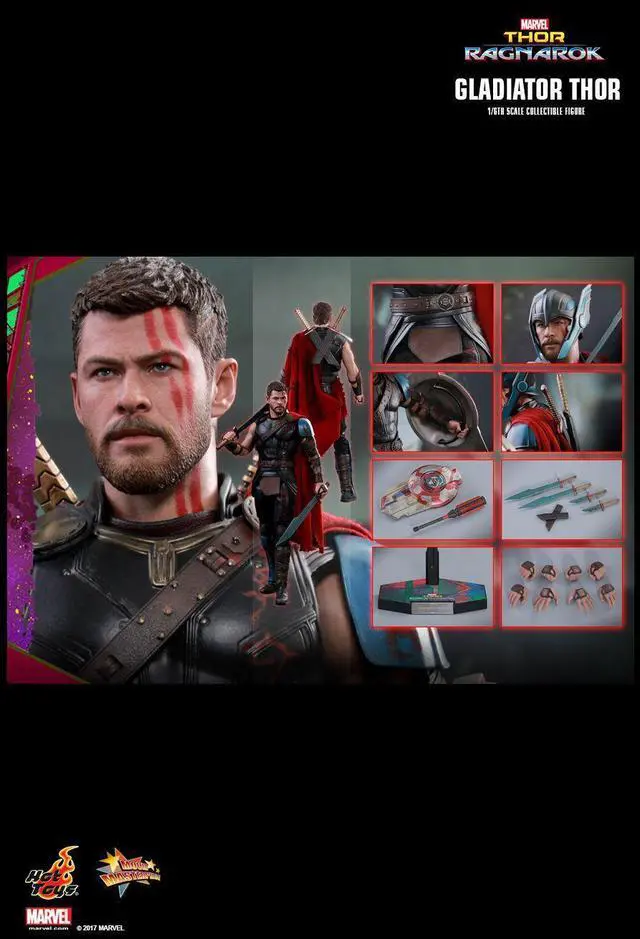 Alt view image 2 of 5 - Figure Hot Toys MMS444 - Marvel Comics - Thor 3 : Ragnarok - Gladiator Thor Standard Version