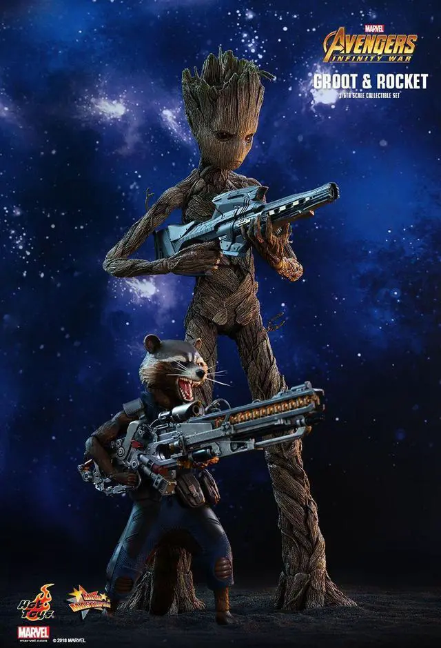 Alt view image 3 of 5 - Figure Hot Toys MMS476 - Marvel Comics - Avengers 3 : Infinity War - Groot & Rocket Deluxe Version