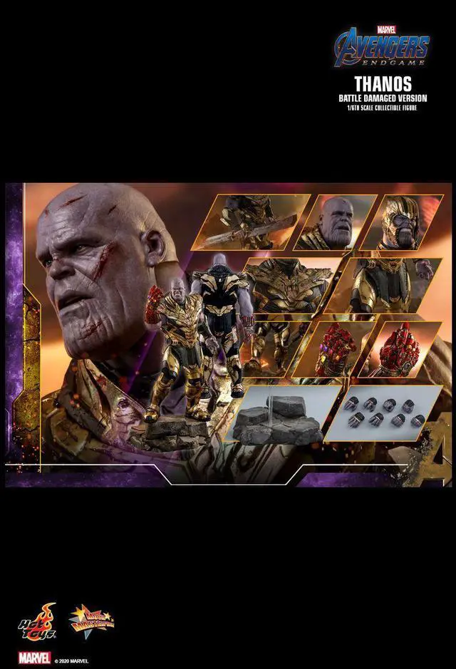 Alt view image 2 of 5 - Figure Hot Toys MMS564 -  Marvel Comics - Avengers 4 : Endgame - Thanos Battle Damaged Version