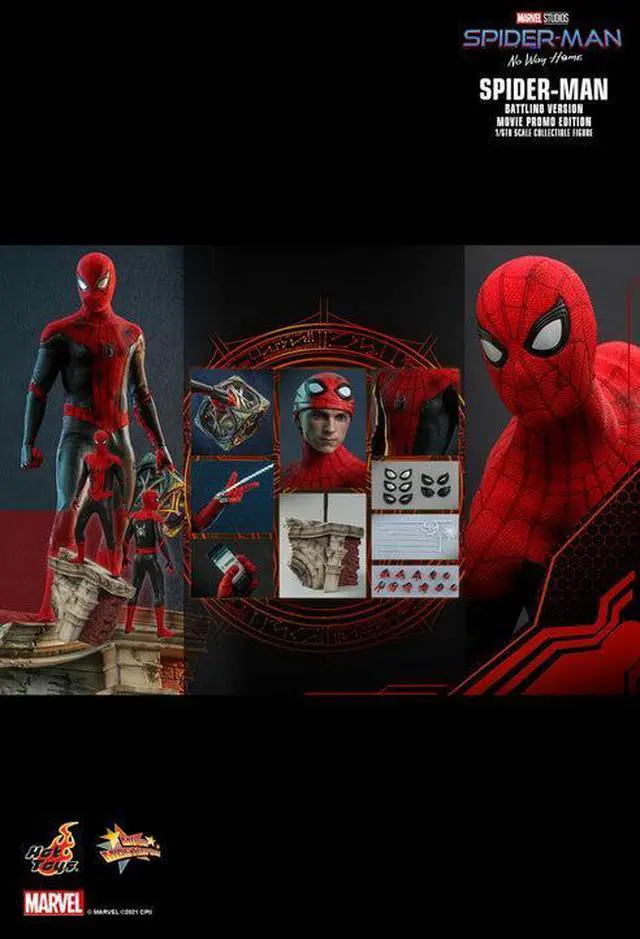 Alt view image 2 of 5 - Figure Hot Toys MMS625 - Marvel Comics - Spider Man : No Way Home - Spider Man Battling Version