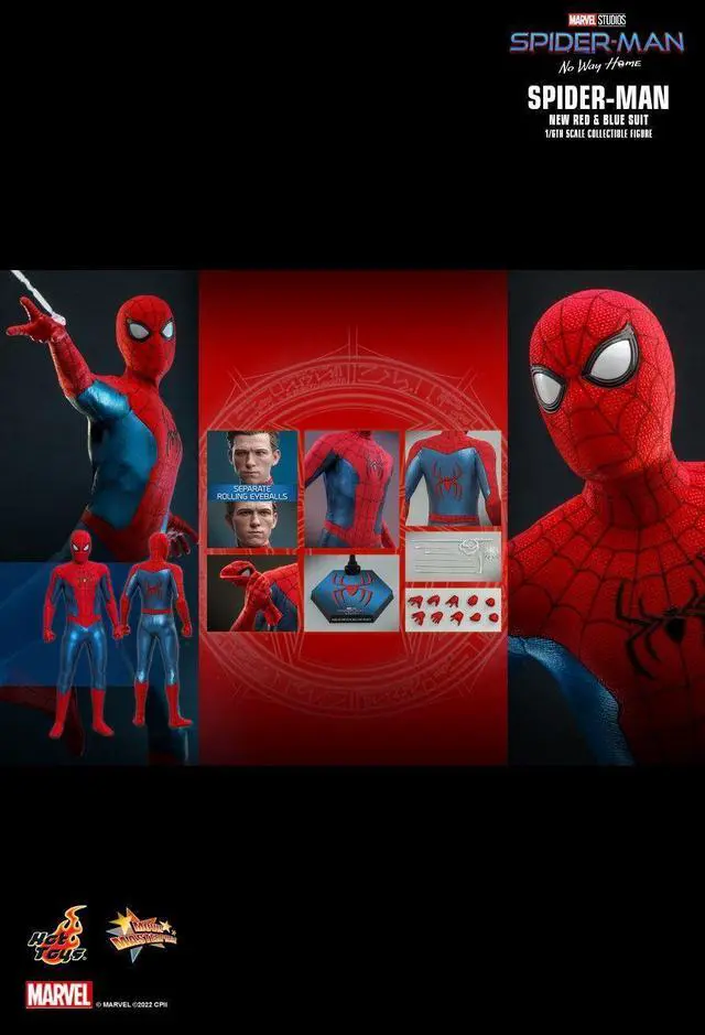 Alt view image 2 of 5 - Figure Hot Toys MMS679 - Marvel Comics - Spider Man : No Way Home - Spider Man New Red And Blue Suit Standard Version