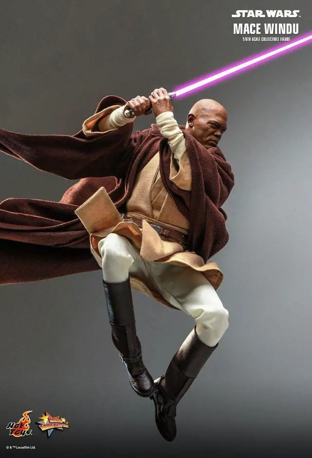 Alt view image 3 of 5 - Figure Hot Toys MMS681 - Star Wars II : Attack Of The Clones - Mace Windu