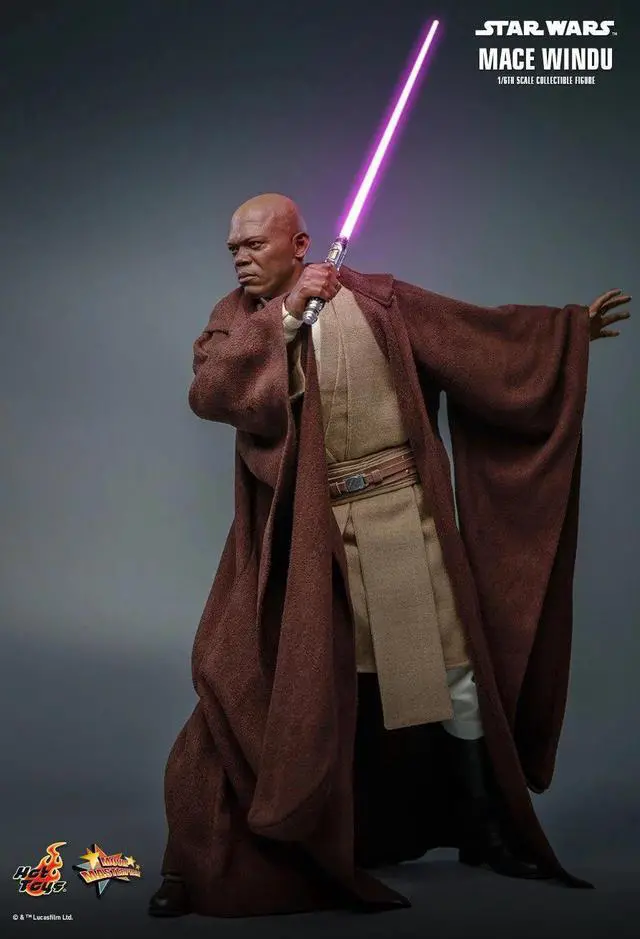 Alt view image 4 of 5 - Figure Hot Toys MMS681 - Star Wars II : Attack Of The Clones - Mace Windu