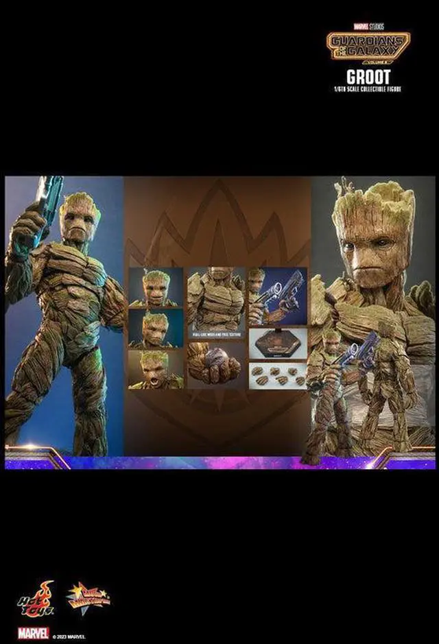 Alt view image 2 of 5 - Figure Hot Toys MMS706 - Marvel Comics - Guardians Of The Galaxy Vol.3 - Groot Standard Version
