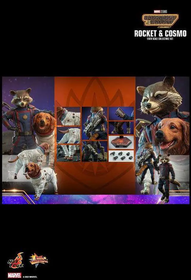 Alt view image 2 of 5 - Figure Hot Toys MMS708 - Marvel Comics - Guardians Of The Galaxy Vol.3 - Rocket & Cosmo
