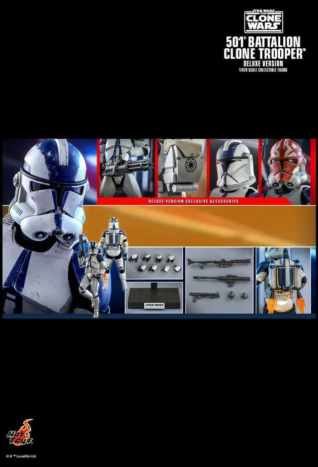 Alt view image 2 of 5 - Figure Hot Toys TMS023 - Star Wars : The Clone Wars - 501ST Battalion Clone Trooper deluxe Version