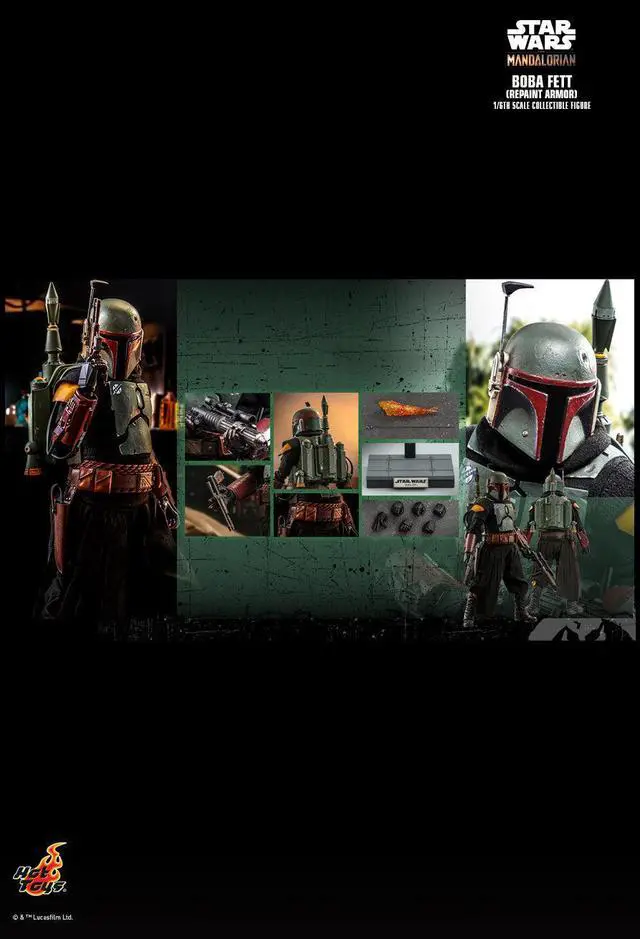 Alt view image 2 of 5 - Figure Hot Toys TMS055 - Star Wars : The Mandalorian - Boba Fett Repaint Armor Version Standard Version