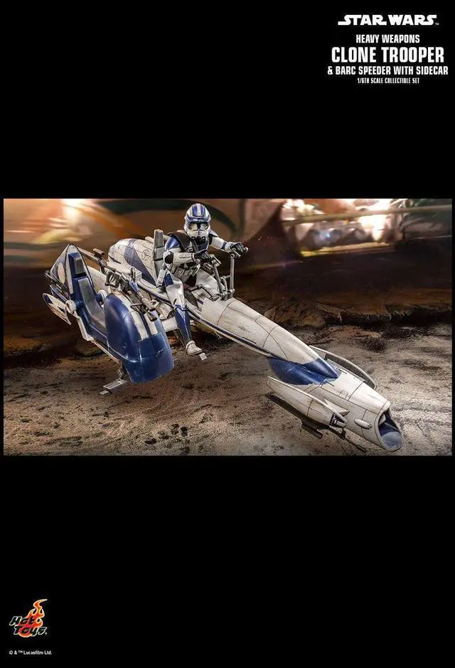 Alt view image 4 of 5 - Figure Hot Toys TMS077 - Star Wars : The Clone Wars - Heavy Weapons Clone Trooper & Barc Speeder With Sidecar