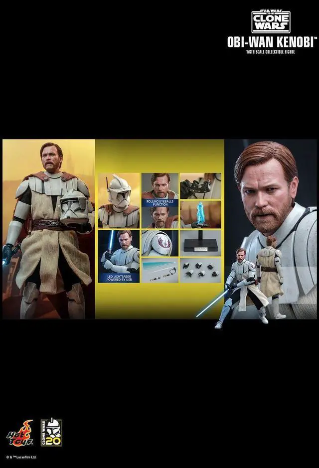 Alt view image 2 of 5 - Figure Hot Toys TMS095 - Star Wars : The Clone Wars - Obi Wan Kenobi