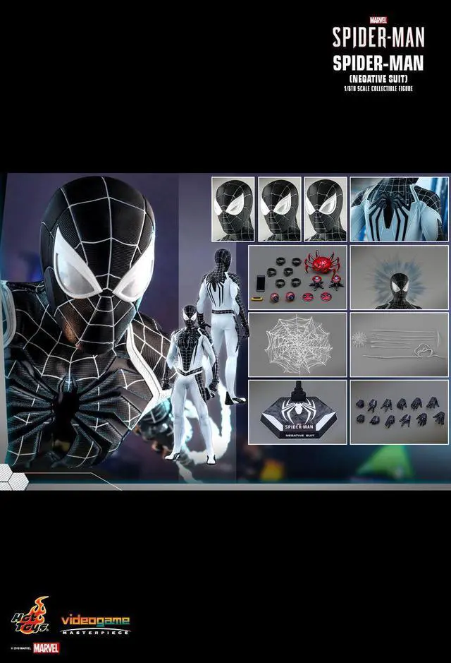 Alt view image 2 of 5 - Figure Hot Toys VGM36 - Marvel Comics - Marvel's Spider-Man - Spider-Man Negative Suit