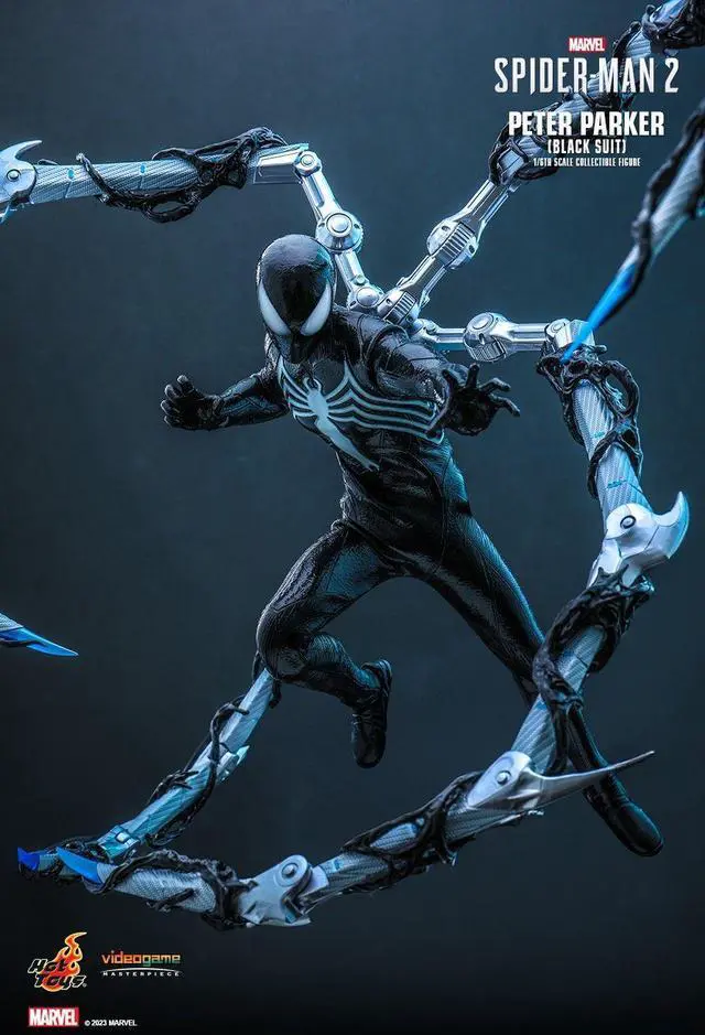 Alt view image 3 of 5 - Figure Hot Toys VGM56 - Marvel's Spider Man 2 - Peter Parker Black Suit Standard Version