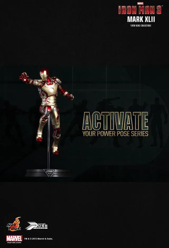 Alt view image 11 of 13 - Iron Man Mark XLII Power Pose Iron Man 3 Hot Toys 1/6 Scale Figure