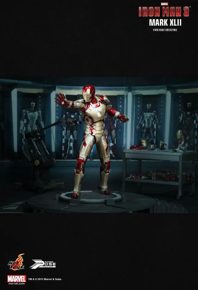 Alt view image 10 of 13 - Iron Man Mark XLII Power Pose Iron Man 3 Hot Toys 1/6 Scale Figure