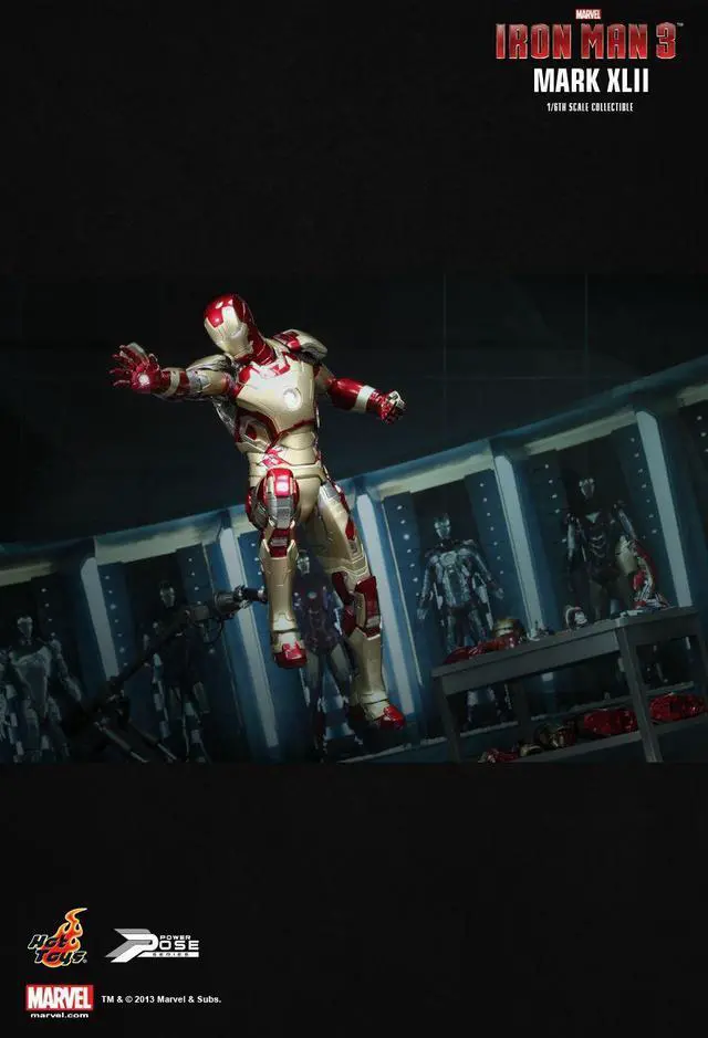 Alt view image 12 of 13 - Iron Man Mark XLII Power Pose Iron Man 3 Hot Toys 1/6 Scale Figure