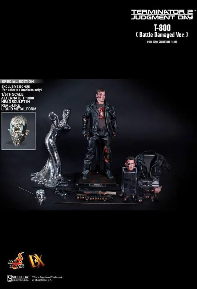 Alt view image 2 of 5 - Figure Hot Toys DX13 - Terminator 2 : Judgment Day - T800 Battle Damaged Version Deluxe Version