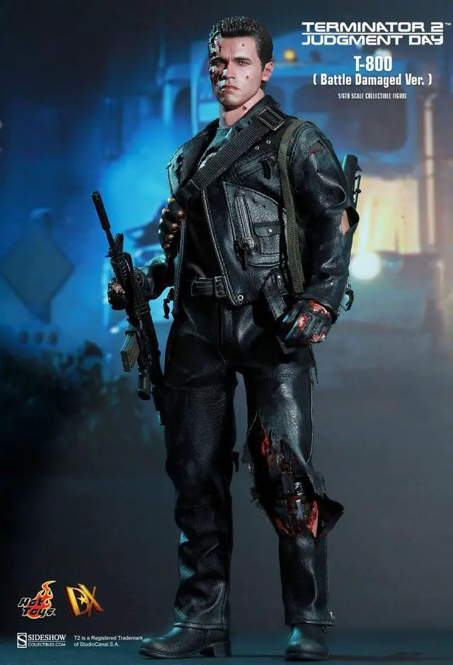 Alt view image 3 of 5 - Figure Hot Toys DX13 - Terminator 2 : Judgment Day - T800 Battle Damaged Version Deluxe Version