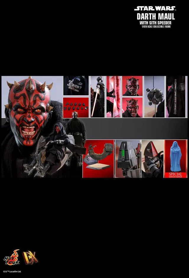 Alt view image 2 of 5 - Figure Hot Toys DX17 - Star Wars 1 : The Phantom Menace - Darth Maul With Sith Speeder Deluxe Version