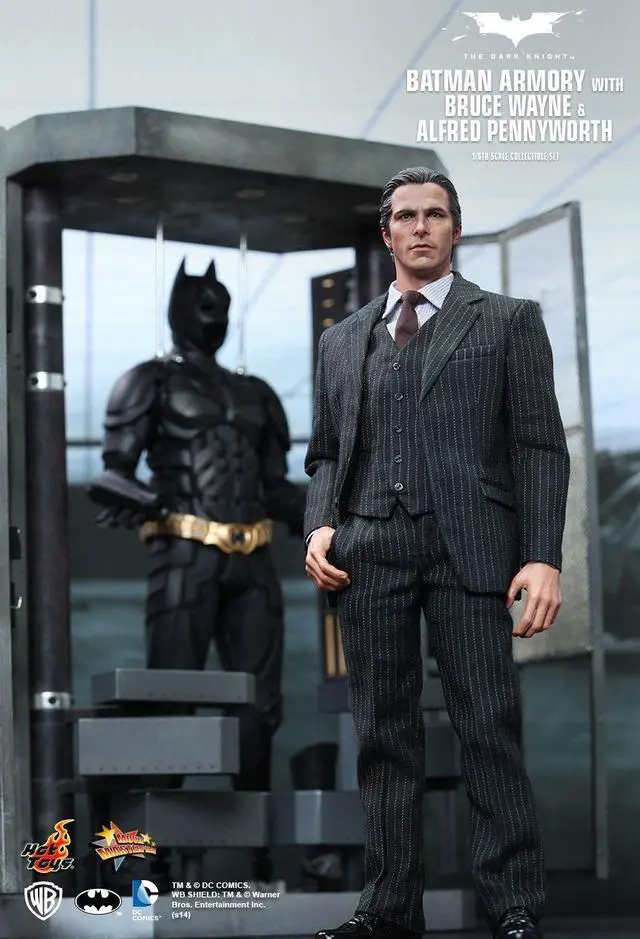 Alt view image 5 of 7 - The Dark Knight 12" Figures Batman Armory With Bruce Wayne & Alfred By Hot Toys