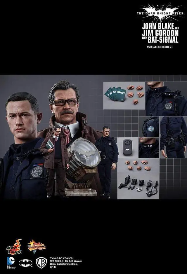 Alt view image 2 of 5 - Figure Hot Toys MMS275 - DC Comics - The Dark Knight Rises - John Blake And Jim Gordon With Bat-Signal