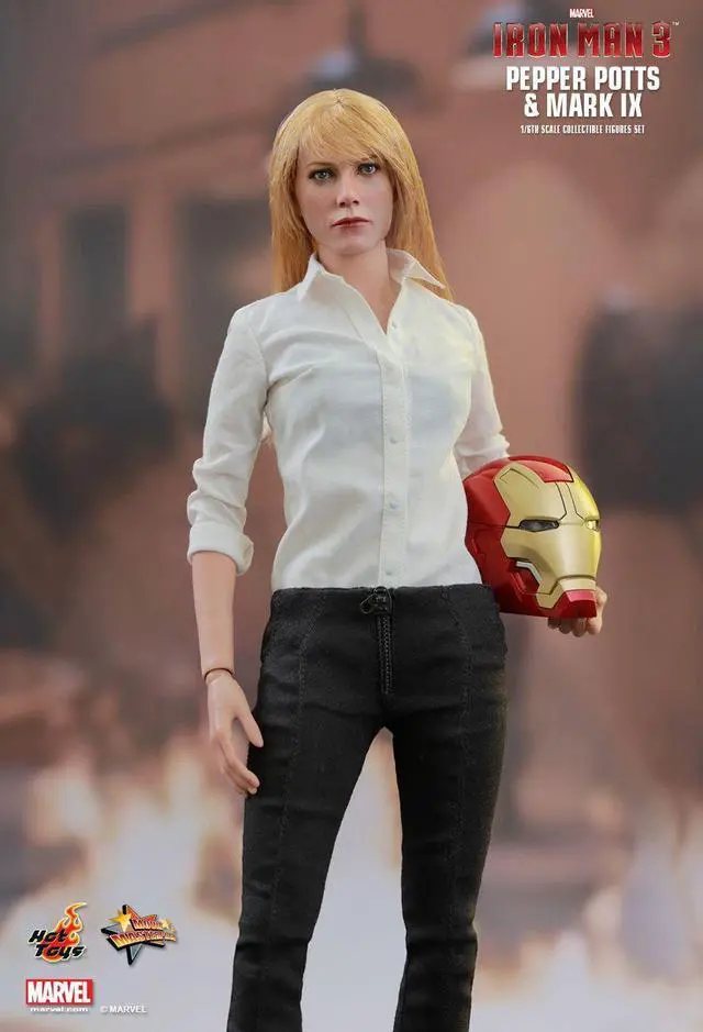 Alt view image 4 of 5 - Figure Hot Toys MMS311 - Marvel Comics - Iron Man 3 - Pepper Potts & Iron Man Mark 9 Deluxe Version