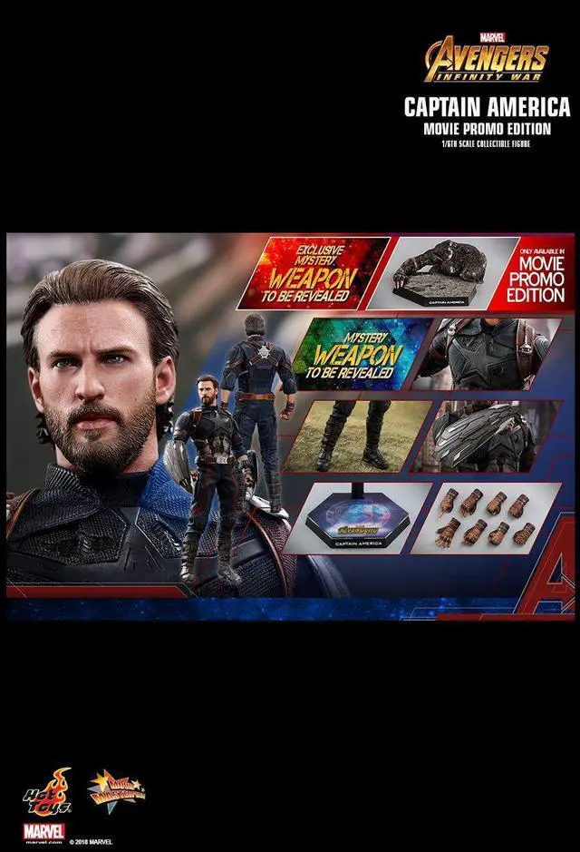 Alt view image 2 of 5 - Figure Hot Toys MMS481 - Marvel Comics - Avengers 3 : Infinity War - Captain America Movie Promo Edition Deluxe Version