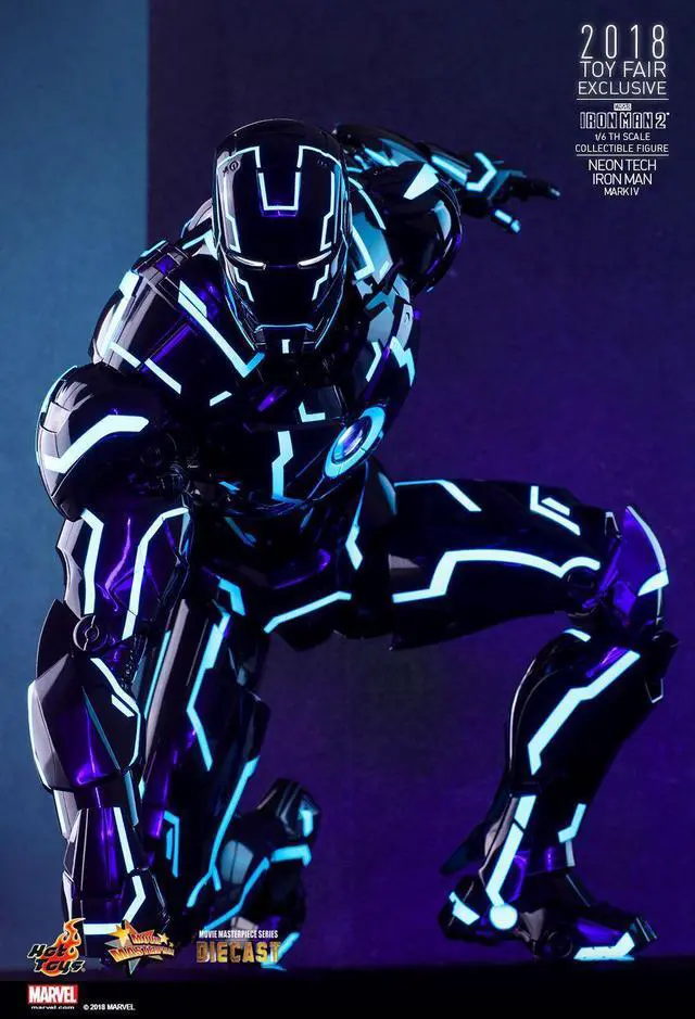 Alt view image 3 of 5 - Figure Hot Toys MMS485D24 - Marvel Comics - Iron Man 2 - Neon Tech Iron Man Mark IV